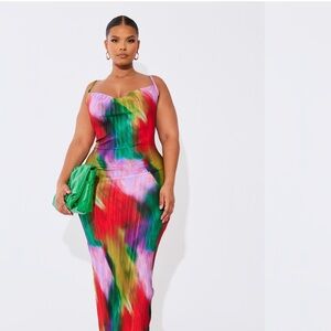 PrettyLittleThing Multicolor Tie-Dye Maxi Dress